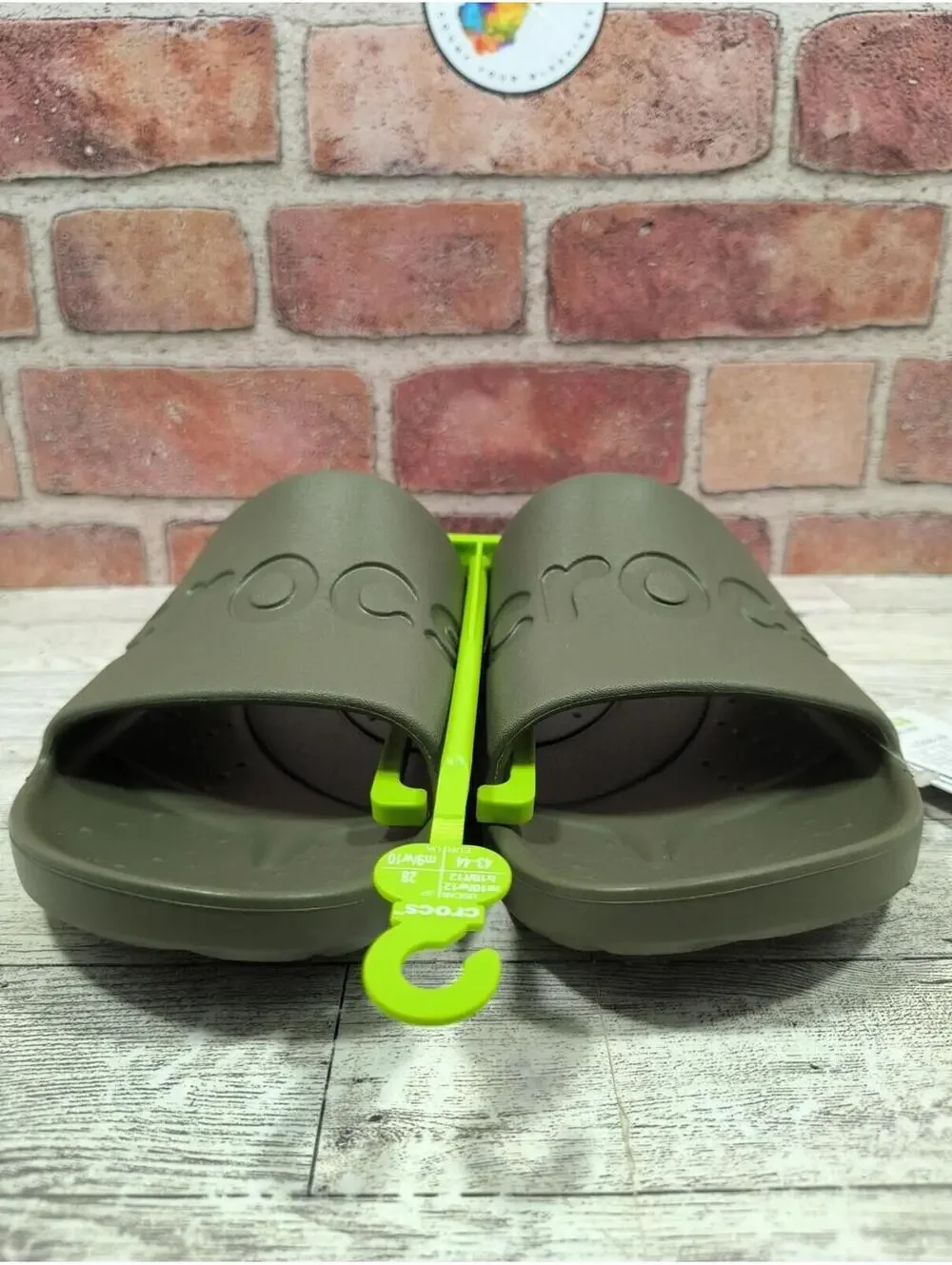 Crocs Essentials Slide Men's 8 Women's 10 Army Green Comfort 210088-309 NWT